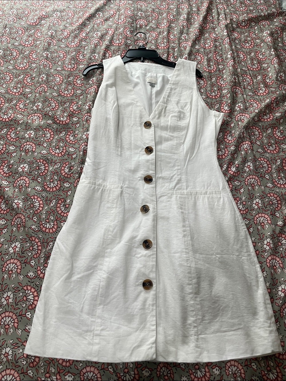 a new day White Sleeveless Button-Front A-Line Dress